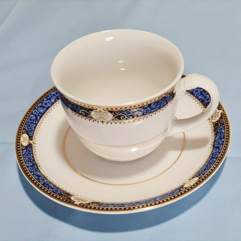 ชุดถ้วยกาแฟ +จานรอง ROYAL PORCELAIN PRECIOUS BLUE น้ำเงินทอง
