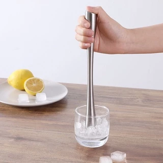 ☕☕☕เครื่องมือทำไวน์สแตนเลส ค็อกเทลน้ำแข็ง Swizzle Stick Fruit Muddle Pestle Popsicle Sticks Crushed Ice Hammer Bar Tools