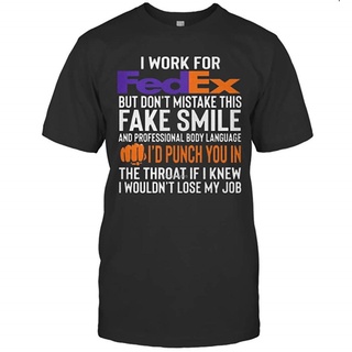 [100% Cotton] เสื้อยืด ลาย FedEx But Dont Mistake This Fake Smile สําหรับผู้ชาย และผู้หญิง Dmn103 - เสื้อยืด สีดํา