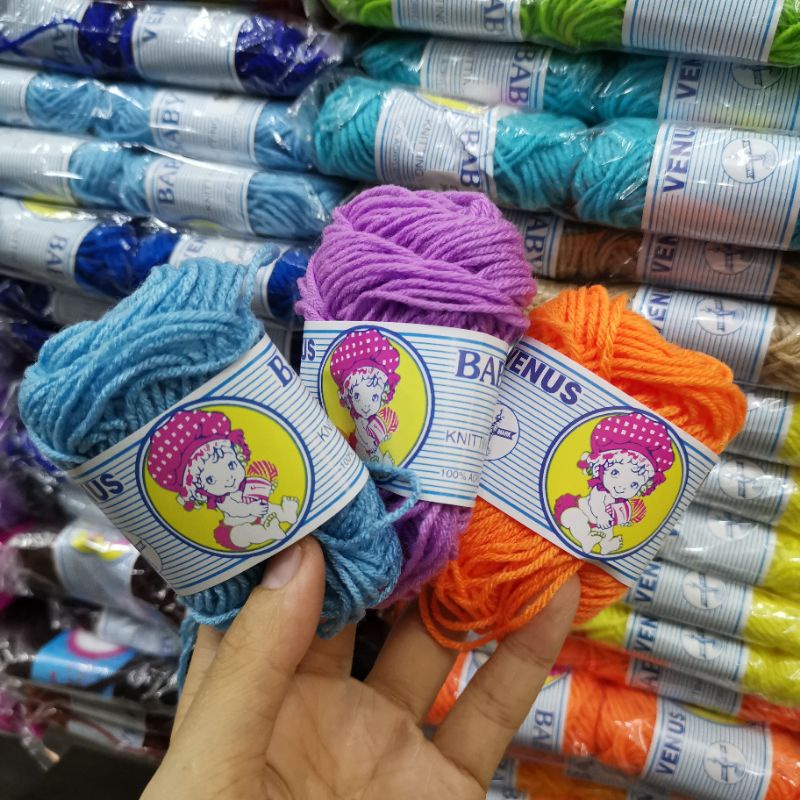 ไหมพรมวีนัส เส้นเล็ก (สั่งขั้นต่ำ7ชิ้น) 1ม้วนเล็ก 30หลา ไหมปักเฟรม มีเข็มปักเฟรม เข็มปลายทู่ขาย ไหมงานฝีมือทั่วไป