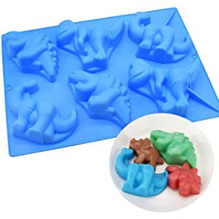 แม่พิมพ์ ซิลิโคน ไดโนเสาร์ ตัวใหญ่ 6 ช่อง (คละสี) Dinosaurs silicone molds