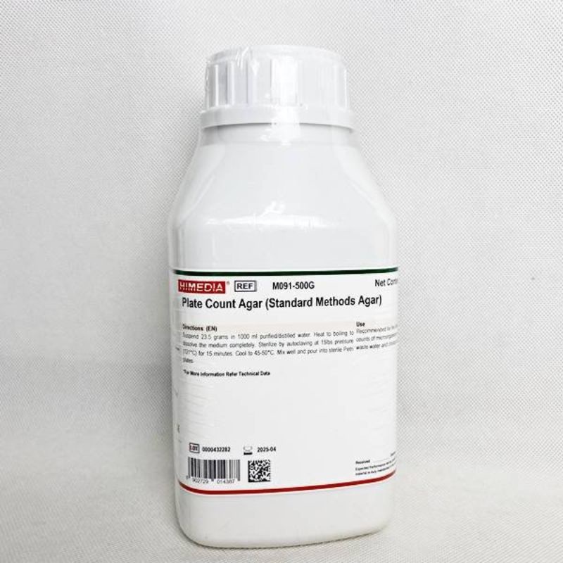 อาหารเลี้ยงเชื้อ PCA - PLATE COUNT AGAR (STANDARD METHODS AGAR), 500 G. HiMedia