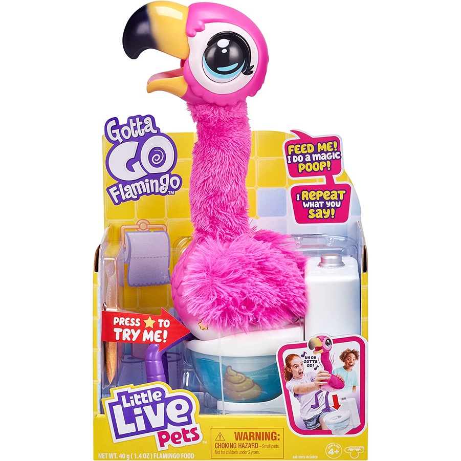 Little Live Pets Gotta Go Flamingo Interactive Plush Toy ของเล่นตุ๊กตานกฟลามิงโก้ สําหรับสัตว์เลี้ยง