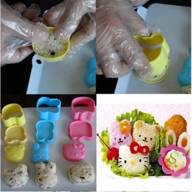 M1034 ISALES Bento cat /Little Bear/ Rabbit Sushi Rice Mold Mould