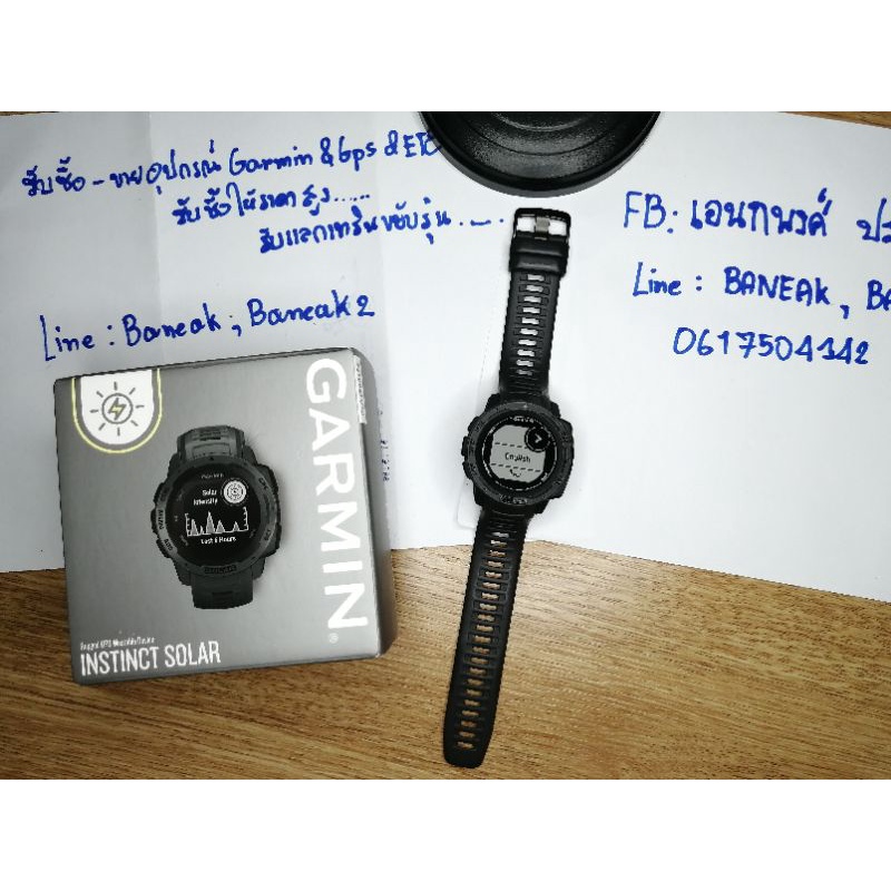 ขายนาฬิกา Garmin Instinct Solarเครื่อง​ศูนย์​ไทย​Gis​ มือสอง​เมนูไทย
