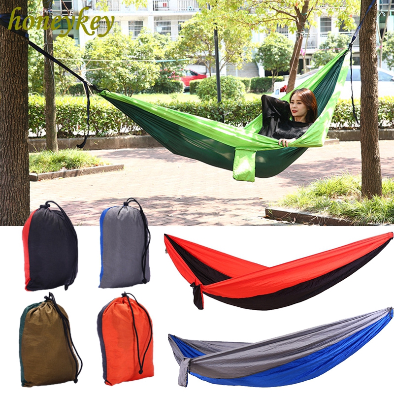 HK Hammock เปลสนาม เปลไกว เปลญวนผ้าไนล่อน ทนทานพิเศษ รับได้ 200กิโลกรัม