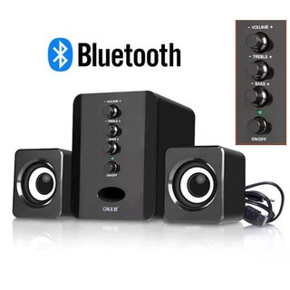 Oker desktop speakers Aux+Bluetooth ปรับเบสได้ ลำโพงคอม รุ่น SP823 - SP836