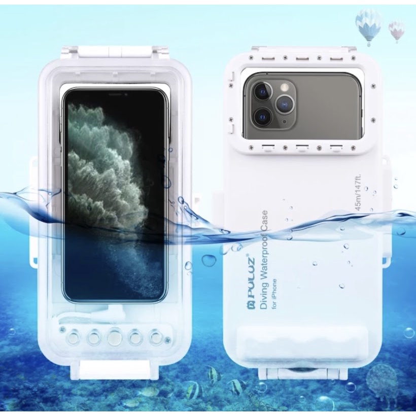 พร้อมส่งจากไทย PULUZ 45M เคสกันน้ำดำน้ำถ่ายภาพใต้น้ำสำหรับ iPhone IOS 13.0ขึ้นไป