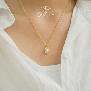 She with Cheewa | silver925 | baroque necklace สร้อยคอเงินแท้ มินิมอล ห้อยจี้มุกแท้