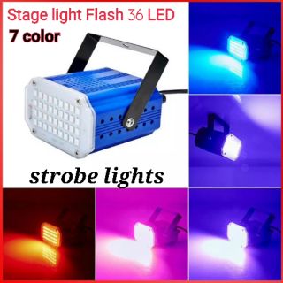 ไฟแฟลชกระพริบส่องตกแต่งเวทีแดนซ์ Stage light Flash LED 36 LED RGBกระพริบเปลี่ยนสีอัตโนมัติ มีฟังชั่นกระพริบตามจังหวะเพลง