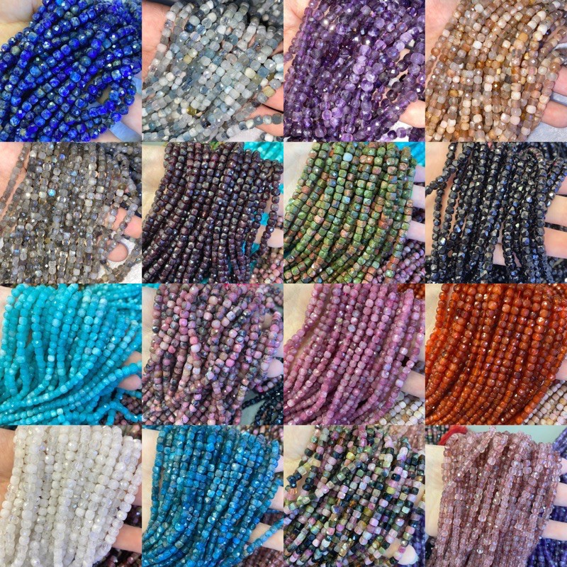 หินเจียทรงสี่เหลี่ยม 30 ชนิด ขนาด 4-5 mm