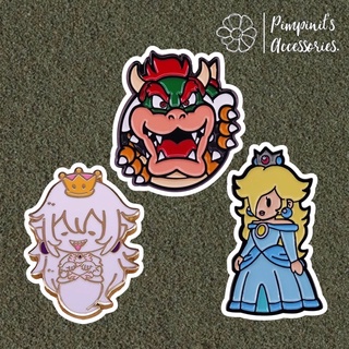 ʕ •ᴥ•ʔ ✿ พร้อมส่ง : เข็มกลัดเซ็ทตัวละครจากนินเทนโด้มาริโอ้ | Bowsette, Rosalina &amp; Kuba (Mario) Enamel Brooch Pin Set.