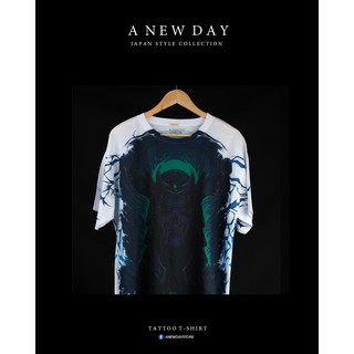 A NEW DAY NO : 123  เสื้อลาย สไตล์ญี่ปุ่น สกรีนเต็มตัว ลายซามูไร ใส่ได้ทั้ง หญิง และ ชาย