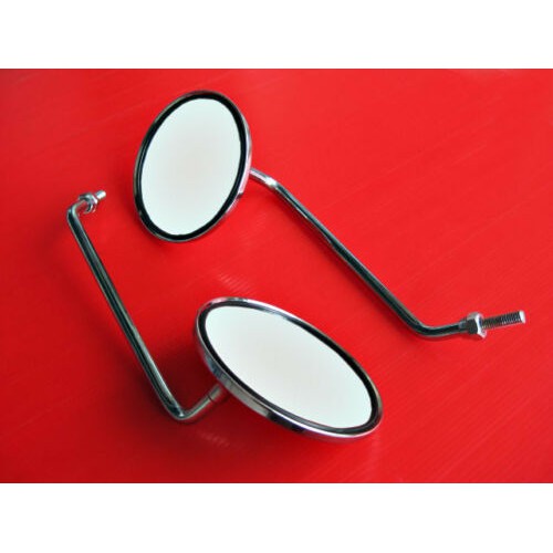 "CHROME" SIDE MIRROR SET For SUZUKI PE175 DS185 GT185 DS185 DS185N // กระจกข้าง เหล็กชุบโครเมี่ยม
