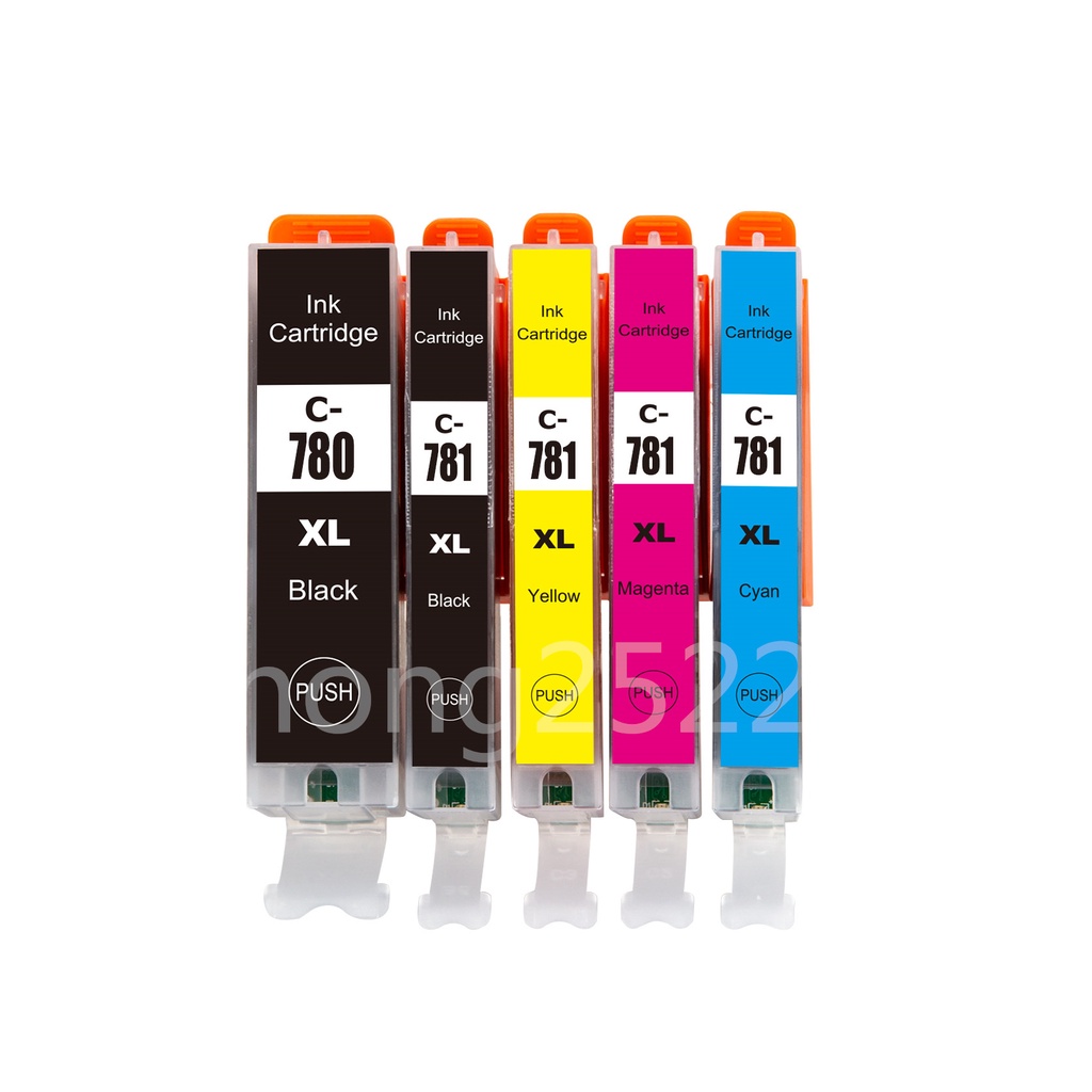 [สต็อกประเทศไทย]5pack of PGI-780XL 781XL ink cartridges for PIXMA TS6370 TS707 TS8170 TS8270 TS8370 