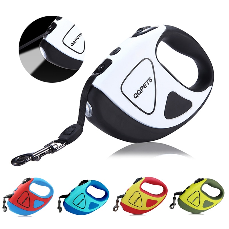 Dog Leash Automatic Retractable LED Shining Stretching Nylon Dog Leash ...