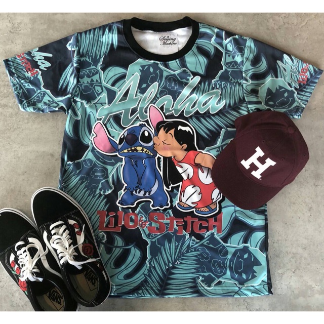เสื้อ & เดรส ผ้าดาวกระจายลาย aloha lilo&stitch