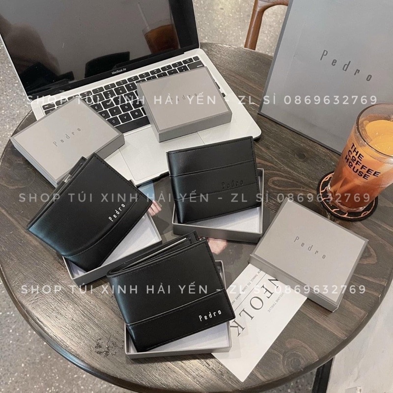 Premium Pedro Men 'S Leather Folding Wallet ( ไม ่ เลือกตัวอย ่ าง- กระเป ๋ าสตางค ์ แนวนอนผู ้ ชายเ