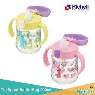 Richell ถ้วยหลอดหัดจิบ Richell TLI Spout Bottle Mug 200ml. (Step1)