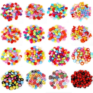 50Pcs Mix Shape Plastic Sewing Buttons Scrapbook 2 Holes for Craft DIY Buttons