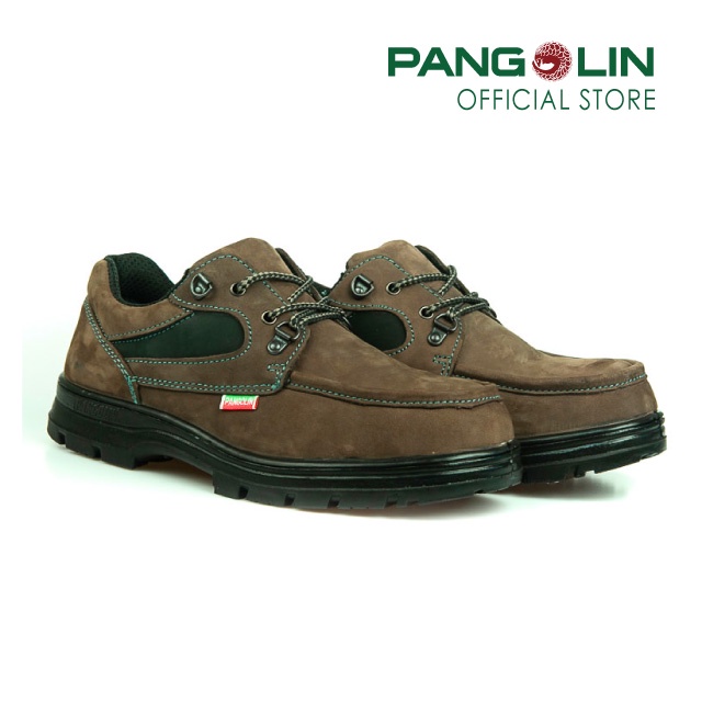 Pangolin(แพงโกลิน) รองเท้านิรภัย/รองเท้าเซฟตี้ พื้นพียู(PU) เสริมแผ่นสแตนเลส แบบหุ้มส้น รุ่น0285U สีน้ำตาล