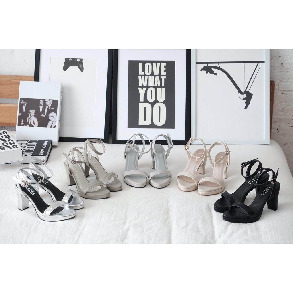TACHA COMFY HEELS BLACK รองเท้าส้นสูง yXJz