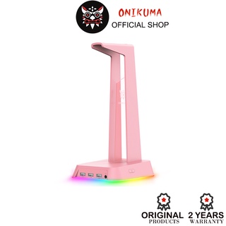 Onikuma St-2 ชุดหูฟังเล่นเกม Rgb 2 In 1 อะคริลิคสีชมพูพร้อมที่ชาร์จ Usb