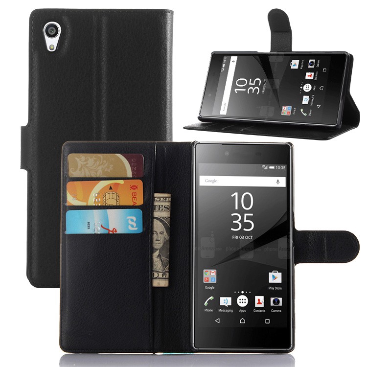 เคสโทรศัพท์มือถือหนัง แบบฝาพับ พร้อมขาตั้ง สําหรับ Sony Xperia XA XA1 Plus XA2 Ultra