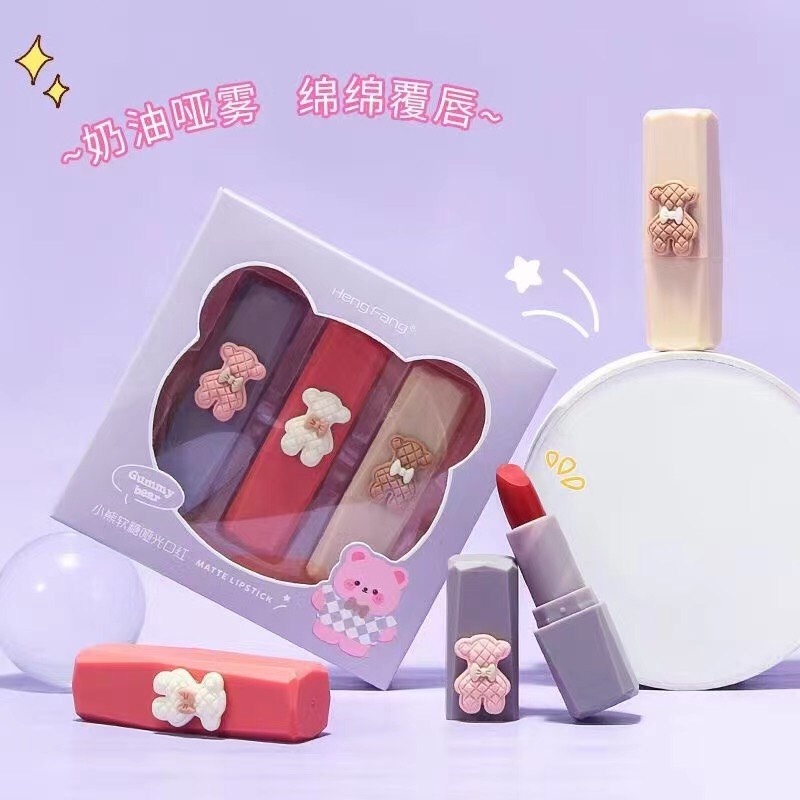 Heng Fang Gummy Bear Matte Lipstick No.H9440B ลิปแมทน้องหมี