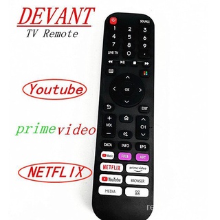 ใหม่ Devant รีโมตคอนโทรล ใช้รีโมตคอนโทรล เครื่องเล่นโทรทัศน์ วิดีโอ Prime เกี่ยวกับ YouTube NETFLIX สากล ทีวี พร้อมเพลง Devant Smart Tv รีโมตคอนโทรล