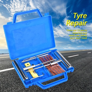 [ราคาพิเศษ] 13Pcs Tire Repair Kit Tyre Repairing Tool Set for Automobiles Motorcycles with Box