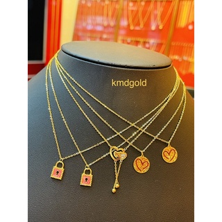 KMDGold สร้อยคอ1สลึงลายจี้หัวใจ   สินค้าทองแท้ พร้อมใบรับประกัน