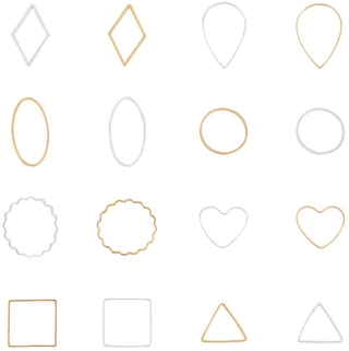 160 ชิ้น 8 Shapes 2 สีจี้ทองเหลืองสําหรับใช้ทําเครื่องประดับ
