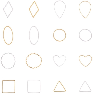 160 ชิ้น 8 Shapes 2 สีจี้ทองเหลืองสําหรับใช้ทําเครื่องประดับ