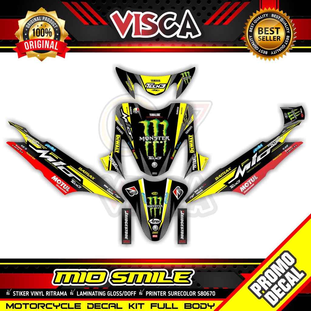 Decal Mio Smile Full Body สติกเกอร์ Mio Smile Striping Mio Smile สติกเกอร์ Mio Smile Full Block คาร์