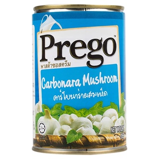 Prego Carbonara Mushroom Pasta Sauce พรีโก้ ผลิตภัณฑ์ซอสครีมคาโบนาร่าผสมเห็ดสำหรับพาสต้า 295 กรัม