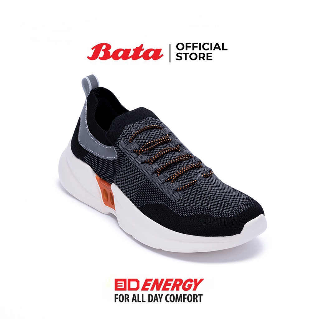 Bata บาจา รองเท้าผ้าใบแบบผูกเชือก ใส่ลำลอง รองรับน้ำหนักเท้า สวมใส่ง่าย สำหรับผู้ชาย รุ่น 3D Oxygen สีดำ 8296001