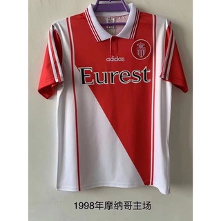 เสื้อกีฬาแขนสั้น ลายทีมชาติฟุตบอล Monaco 1998 ชุดเหย้า S-2XL ชุดเหย้า คุณภาพสูง AAA