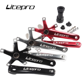 Litepro จักรยานพับ Crank อลูมิเนียมอัลลอยด์ 170 มม. กลวงรวม MTB จักรยานเสือภูเขา BCD 130 Crankset ฟันแผ่น