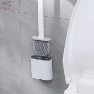 แปรงขัดห้องน้ำซิลิโคน แปรงขัดห้องน้ำติดผนัง พร้อมฐานตั้งเก็บ Toilet Brush