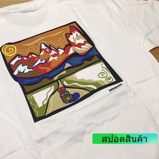 เสื้อยืด ลําลอง ผ้าฝ้าย แขนสั้น คอกลม พิมพ์ลาย Patagonia / Bata American สําหรับผู้ชาย