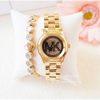 🌟พร้อมส่ง🌟 Michael Kors Petite Runway Gold-Tone Watch and Jewelry Gift Set