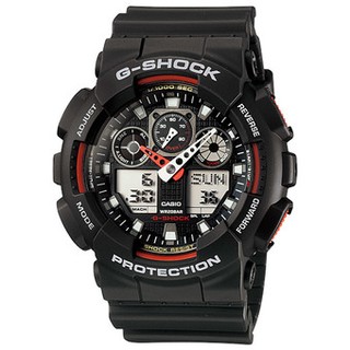 Casio G-shock นาฬิกาข้อมือ สายเรซิน สีดำ รุ่น GA-100-1A4DR,GA-100-1A4,GA-100