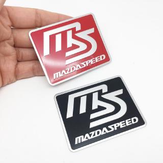 สติกเกอร์โลโก้ MS MAZDASPEED 3D อลูมิเนียม สําหรับตกแต่งรถยนต์ Mazda Speed 6 CX-5 CX5 CX3 7 2018