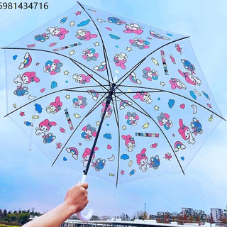 Transparent umbrella, transparent Japanese large double long -handle simple umbrella