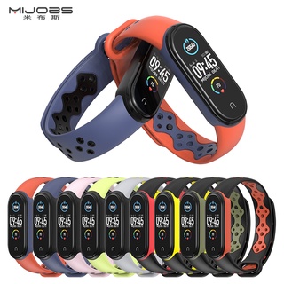 Mijobs sport MI Band 3 4 5 6 สาย MI 3 4 5 6 สายรัดข้อมือ สําหรับ Xiaomi สร้อยข้อมือซิลิโคน MI Band 3 4 5 6 สมาร์ทวอทช์ 5 MI 5 9iMr