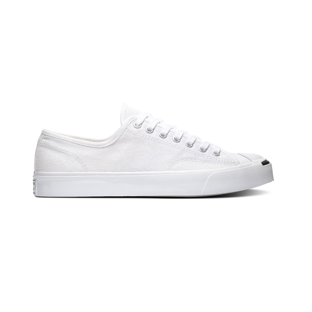 รองเท้าผู้ชาย Converse Jack Purcell Canvas ของแท้ รองเท้าผ้าใบคลาสสิก รองเท้าธุรกิจลำลอง - สีขาว