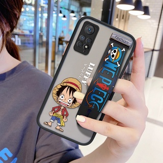 สําหรับ Redmi Note 12 Pro 4G Note 12 Pro Plus 5G เคสโทรศัพท์มือถือ ป้องกันเลนส์ ลายการ์ตูนลูฟี่ One Piece Boy น่ารัก พร้อมสายรัดข้อมือ