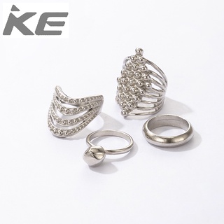 Rings Simple Frosty Silver 4 Piece Rings for girls for women low price