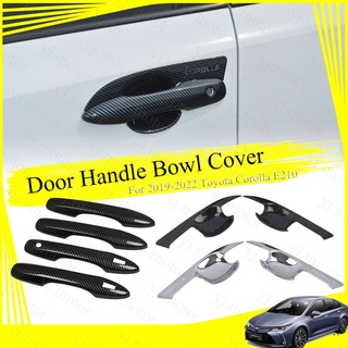 ฝาครอบมือจับประตูรถยนต์ คาร์บอนไฟเบอร์ ABS สําหรับ Toyota Corolla Altis 2019-2022 E210 Door Handle Bowl Cover